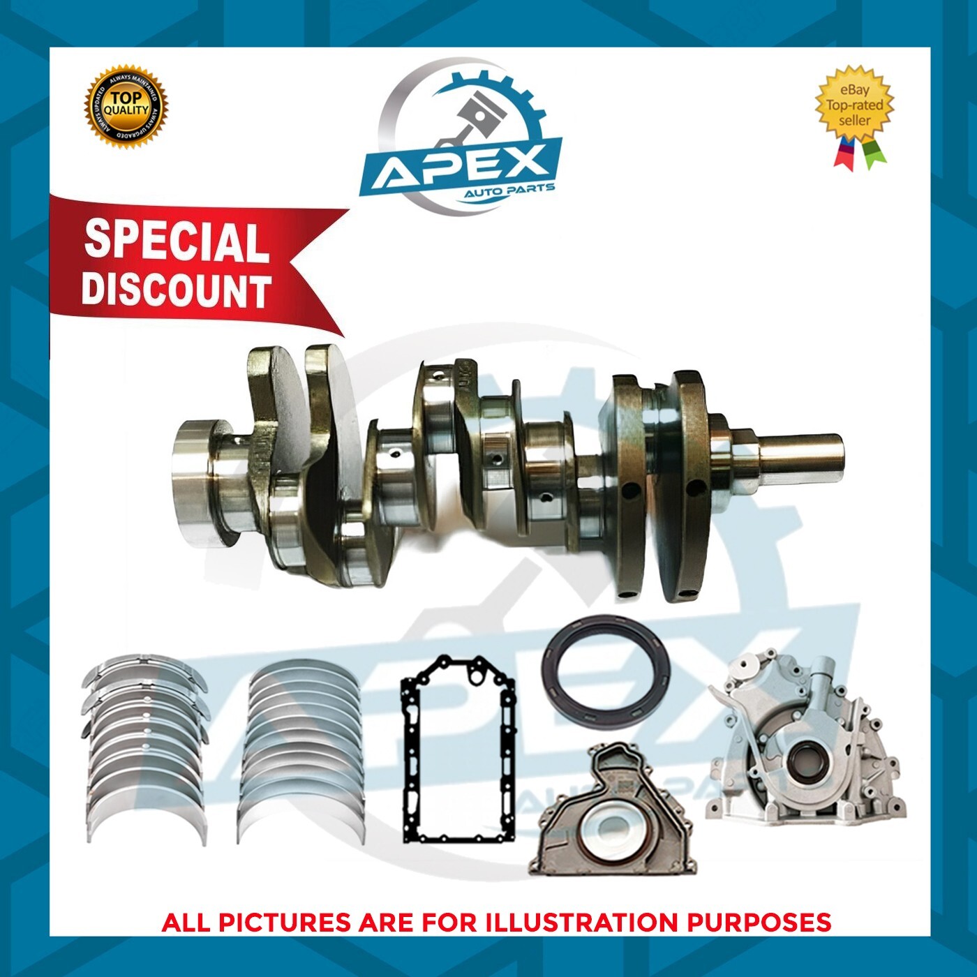 ALBERO MOTORE LAND ROVER 306DT ACCIAIO LEGATO + KIT RICOSTRUZIONE 3.0 TDV6 RANGE ROVER SPORT