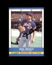 Jesse Orosco Signed 1987 Fleer Record Setters New York Mets Autograph