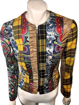 Vintage JOHN GALLIANO Mixed Materials Patchwork Zipper