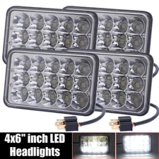 4pcs DOT Halo 4x6 LED Headlights Fit Kodiak C4500 C5500 2003 2004 2005 - 2009