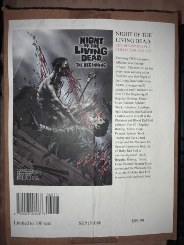 Night of the Living Dead: The Beginning Avatar Limited to 100 Box Set 31 Comics - Foto 1 di 4