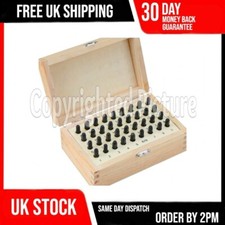 36PC 5MM METAL LETTER & NUMBER STAMPS SECURITY POSTCODE PUNCH SET TOOL KIT BOX