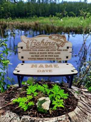Gone Fishing Andenken personalisiert Geschenk Denkmal Grabmal Bank Erinnerung
