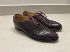 Saxone Of Scotland Brown Spazzolato Leather Laced Oxford Shoe 8.5