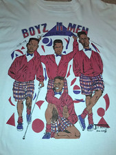 Vtg Boyz II Men Band Album Music Heavy Cotton White All Size T Shirt SE425