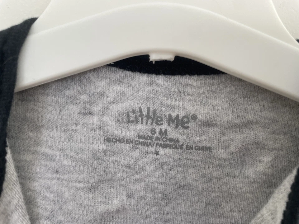 Little Me Bebé Niño Lindo Perro Dálmata Footie Algodón Snap-Up Dormir y Jugar Gris 6M Foto 2 de 4