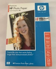 HP Premium Photo Paper 60 Sheets Glossy Inkjet 4" x 6" 10mil UNOPENED Box 2006