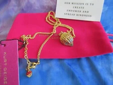 KURT GEIGER LONDON GOLD PAVE EAGLE MULTICOLORED GLASS CRYSTAL PENDANT NWT