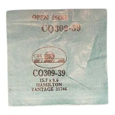 Germanow-Simon Mach (GS) CO309-39 Watch Crystal 15.7x9.6 NOS Part Flexo Hamilton