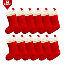 Christmas Xmas Holiday Stockings - Bulk Stocking - 12 Pack