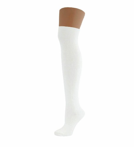 2 Pair Girls Long Over The Knee Cotton Rich Thick School Socks Colour & Black - Picture 17 of 17