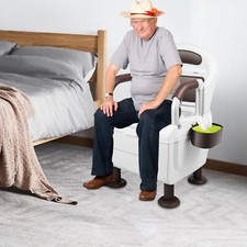2-in-1 Adjustable Height Bedside Commode Commode Toilet Potty Chair for Adults