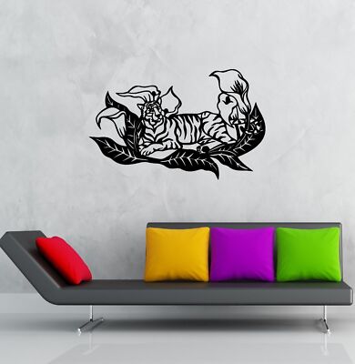 Wall Stickers Vinyl Decal Relaxed Tiger Animal Predator Room Decor ...