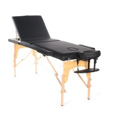 Portable Massage Table Lit Pliable Noir Beauté Salon Thérapie Tatouage Canapé