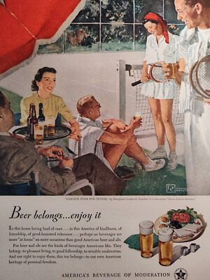 1949 McCall's Ad Advertisement BEER Belongs Enjoy It! DOUGLASS CROCKWELL