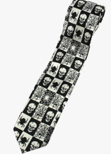 NEW HALLOWEEN Men's Skulls Spider Webs Cobwebs On Tie Necktie