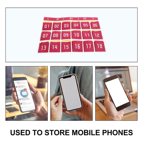 3 Sets Wall Storage Bag Cell Phone Classroom Pouch Calculator Holder Student - 第 9/12 張圖片