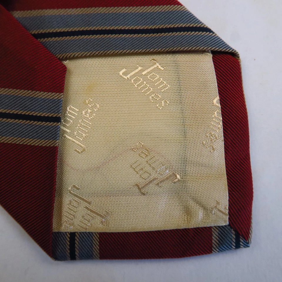 Галстук мужской Tom James галстук красный синий желтовато-коричневый мульти диагональ в полоску полностью шелковый 55x3,25 - Изображение 4 из 4