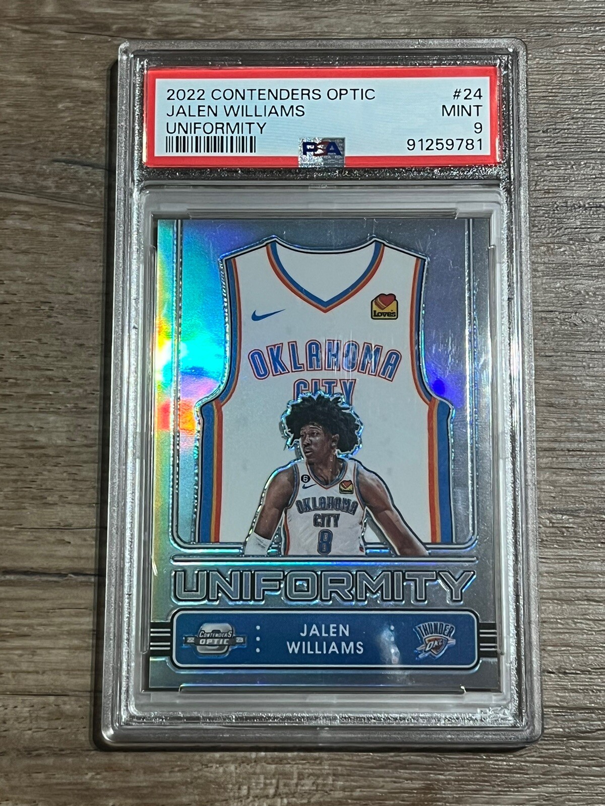 Jalen Williams Uniformity RC 2022-23 Contenders Optic PSA 9