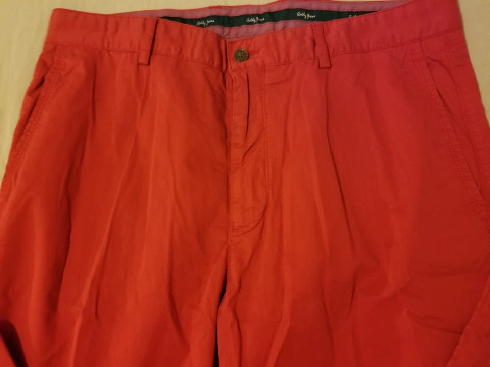 Pantalones de vestir para hombre Bobby Jones caqui 34x34 rojo algodón elástico golf Foto 4 de 4