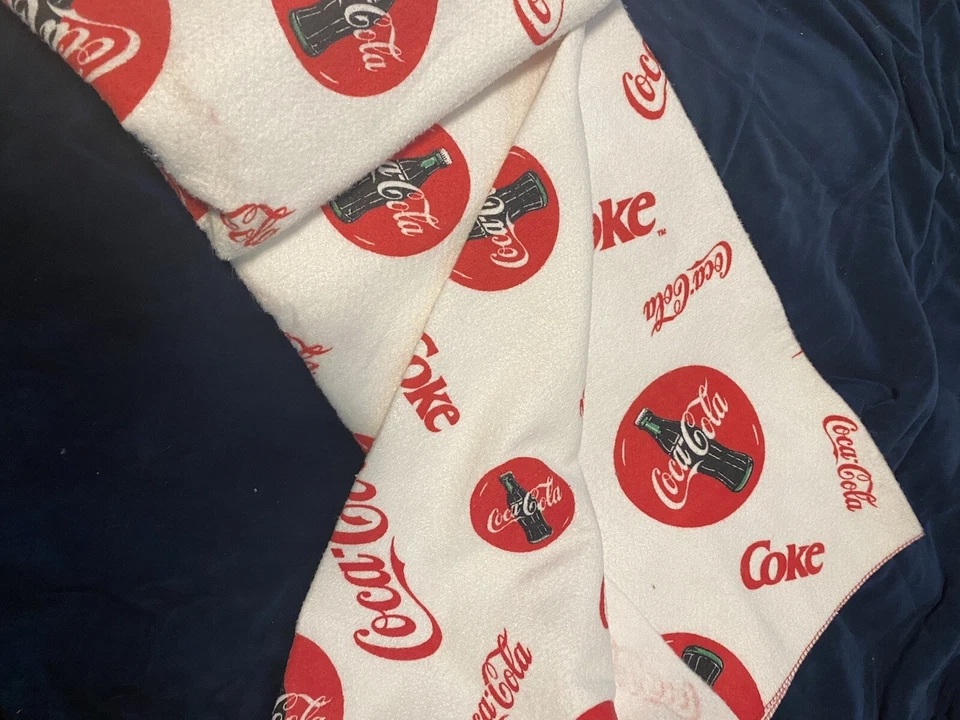COCA COLA  Branded Top Bed Sheet, Tailgate Throw Blanket - Image 3 of 4