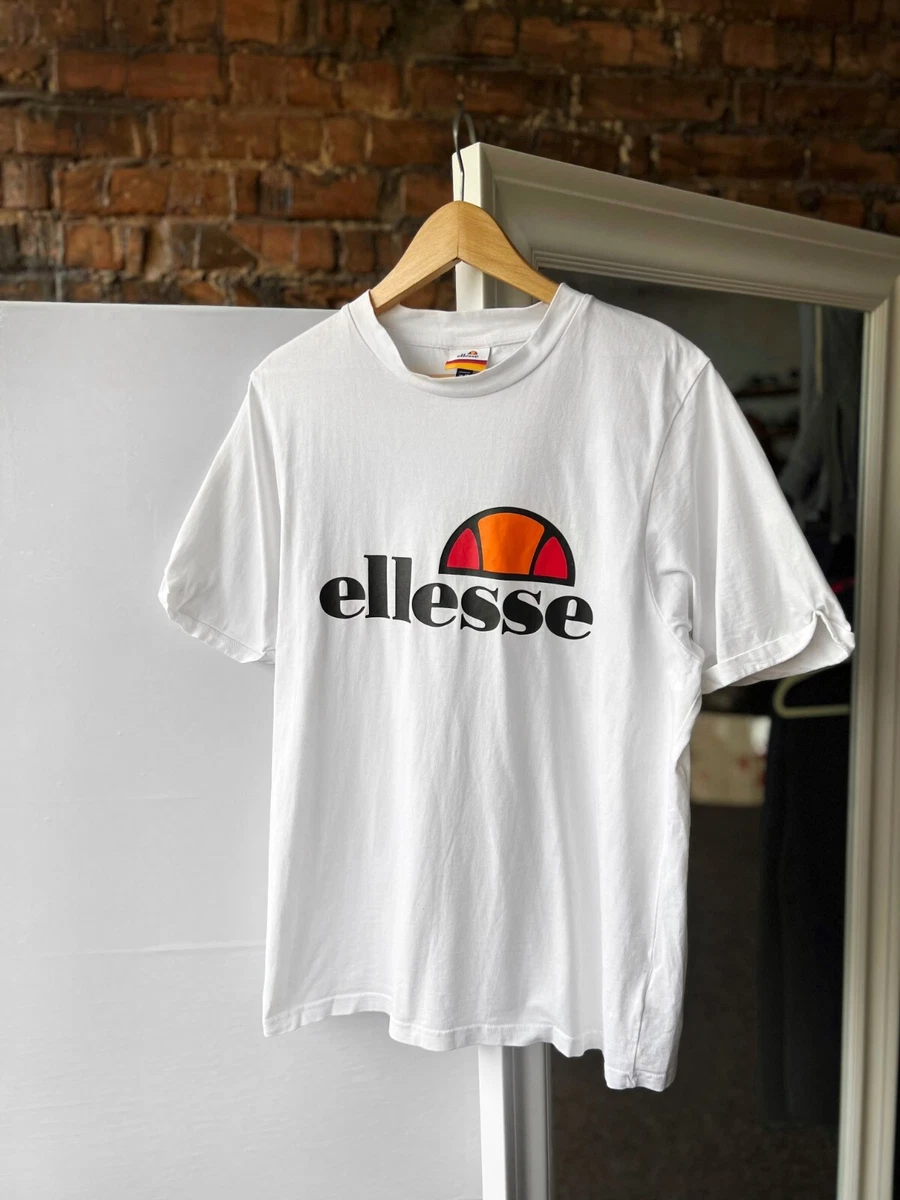 Ellesse Men's White T-Shirt Big Logo Size - 12 (M)