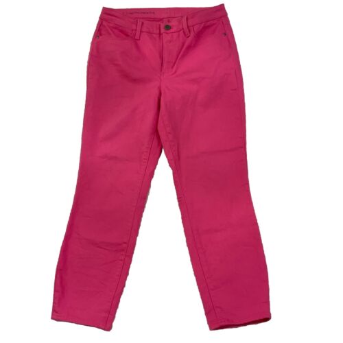 Talbots Größe 8 High Rise Jegging Crop Jeans Hose Rosa Stretch Klassisch Preppy