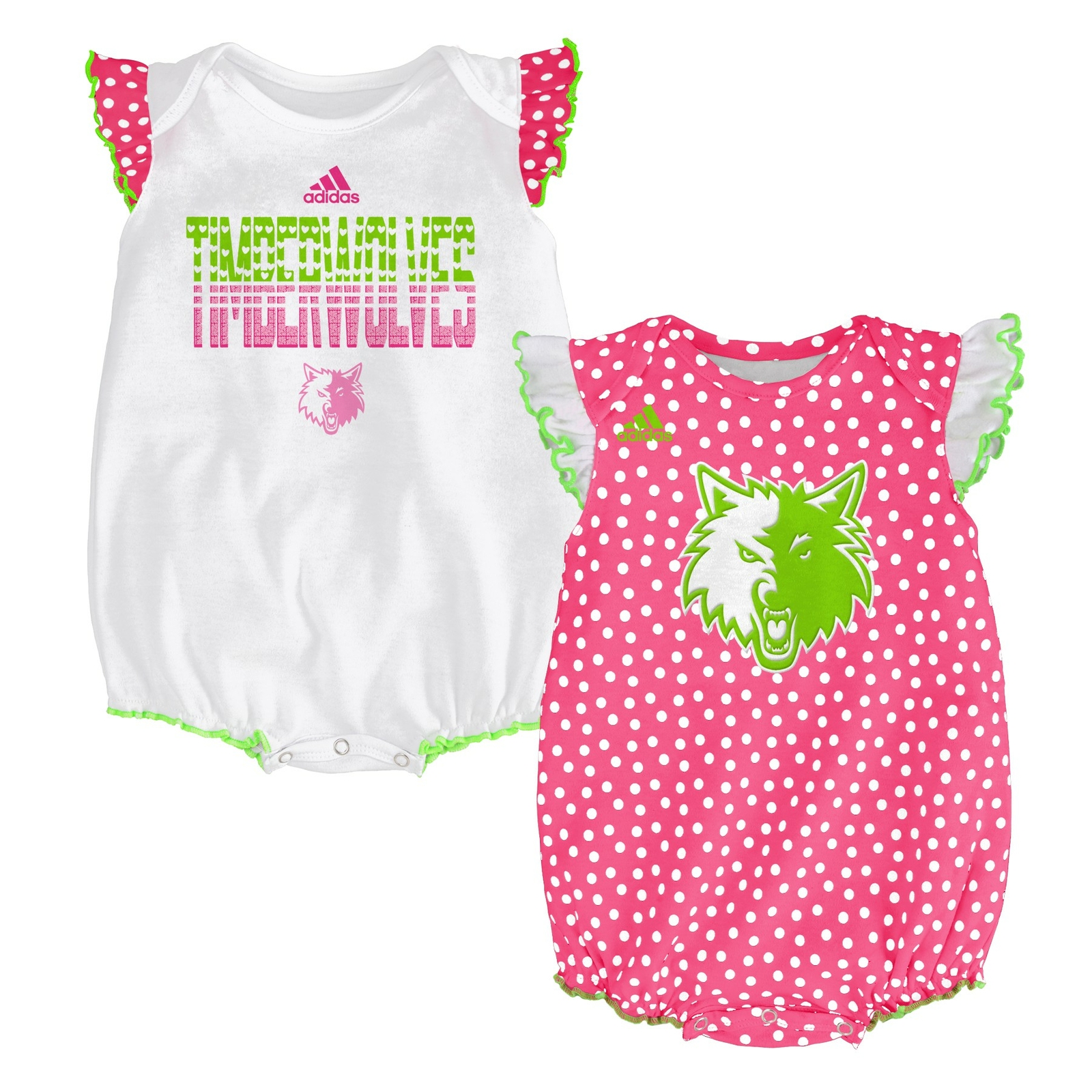 Спортивный комплект Adidas NBA для девочек в горошек Minnesota Timberwolves, 2 шт.