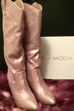 Top Moda Pink Rhinestone Boots Size 8 1/2