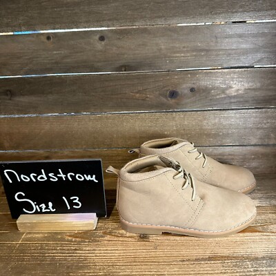 New Kids Nordstrom Gabriel Beige Faux Suede Chukka Ankle Boots Booties Size 13 C