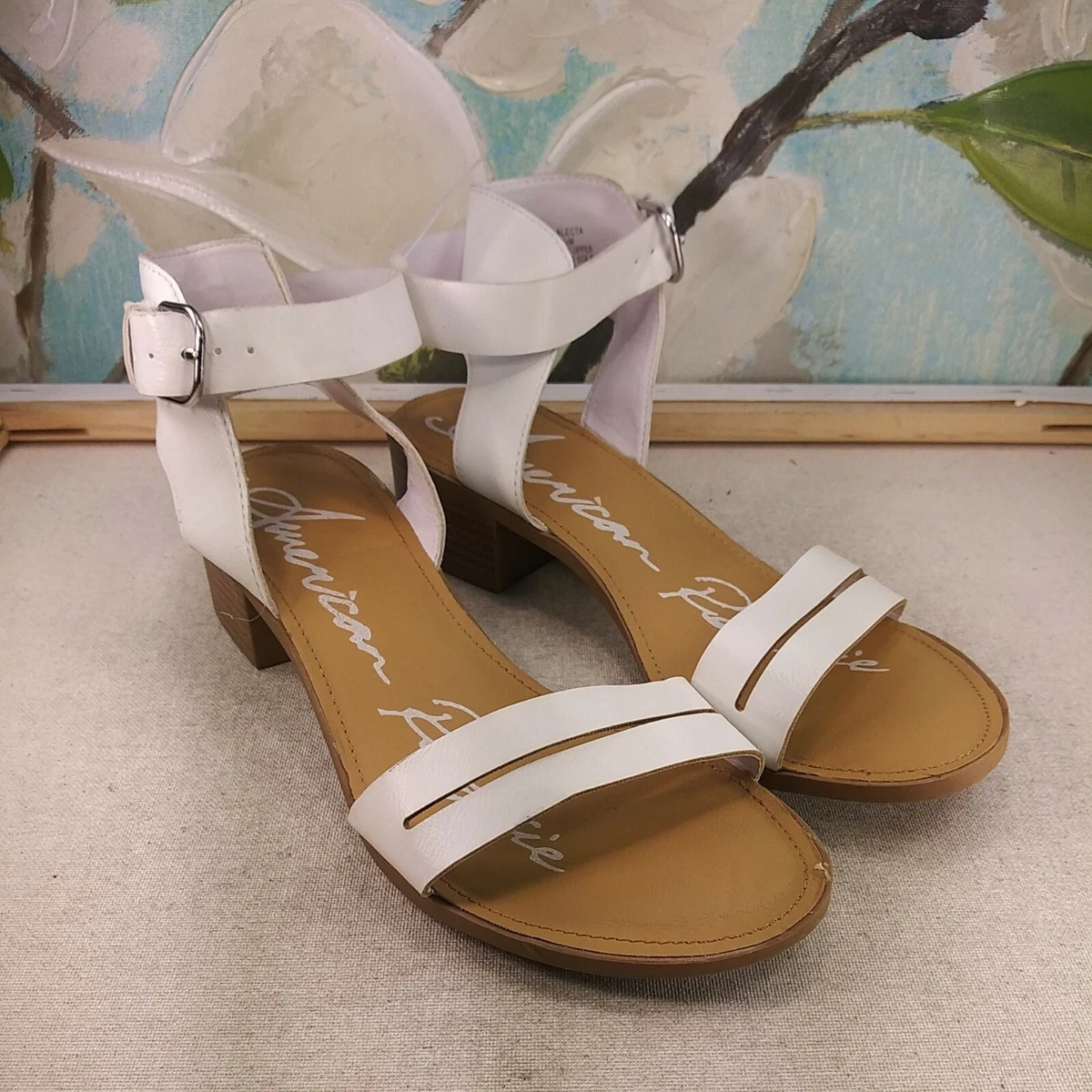 American Rag Cie Women s Shoes Sandals White Heel Size 6.5 SKU