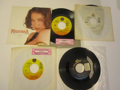 Madonna, lot of 3  Cherish, 1989, 7'' 45 ORIGINAL PS,  RARE TS  + 2 vg+ mj  fr42