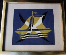 Heinz Friedrich Kirchner 1926-2000, Segelbootkomposition, Gouache, 1960/70