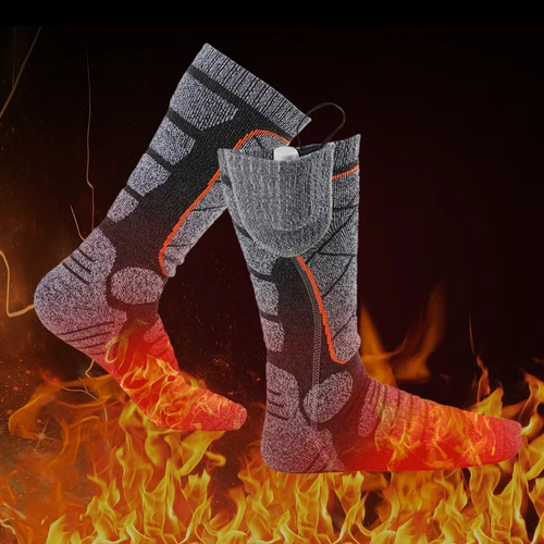 Electric Heated Socks Rechargeable Battery Men Women Winter Foot Warmer - Picture 2 of 14