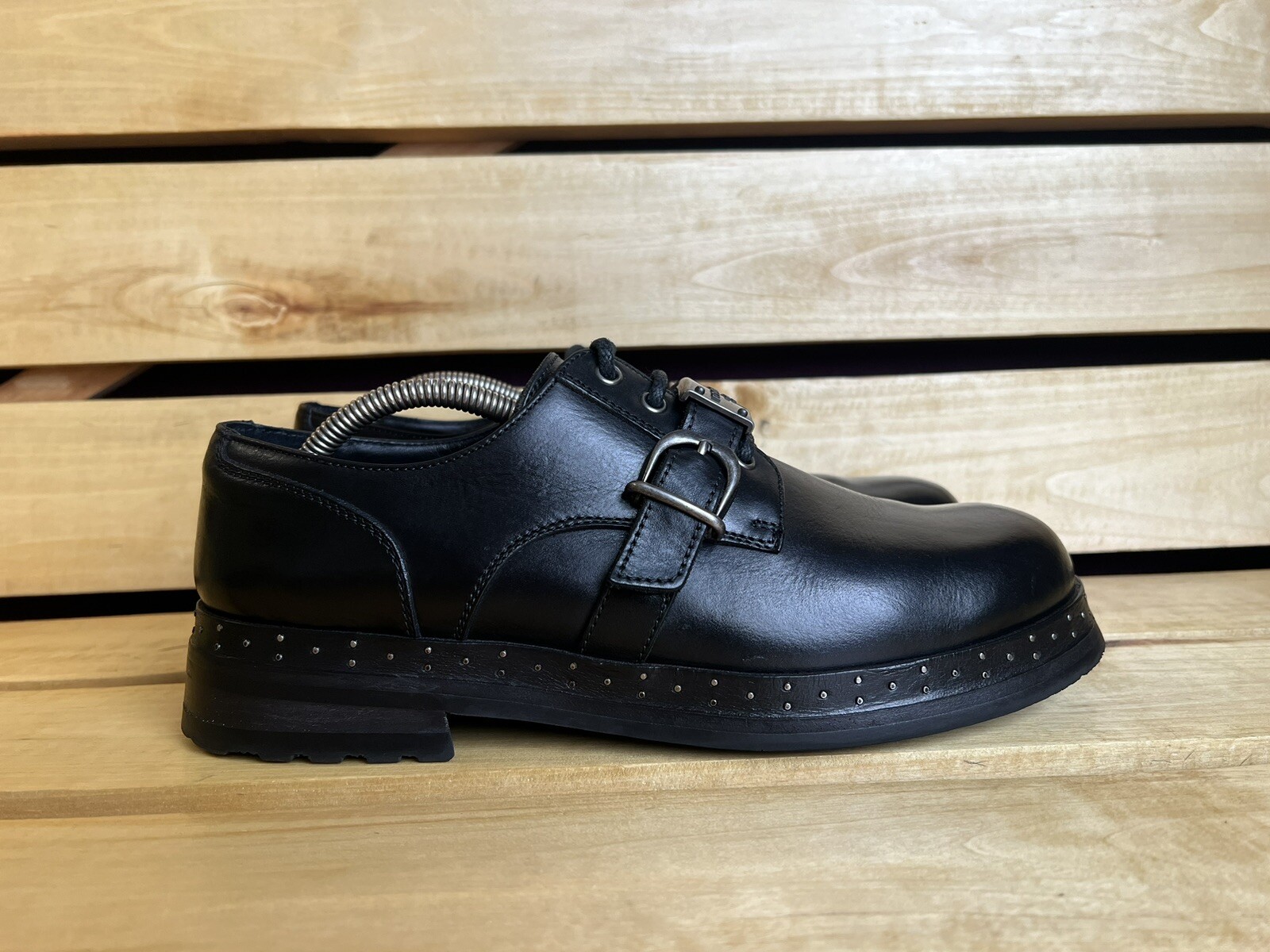 SAOLA Scarpe Dolce & Gabbana derby borchie pelle nera tg. UK 8 US 9 EU 42