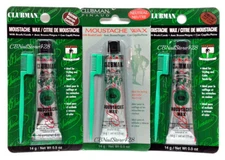 CLUBMAN PINAUD - MOUSTACHE WAX With Brush/Comb 14g/0.5oz - Pick Color