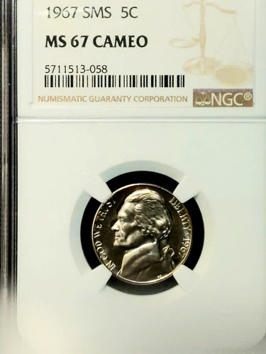 1967 SMS Jefferson Nickel | GEM | NGC MS-67 CAMEO | RYANSTUFF