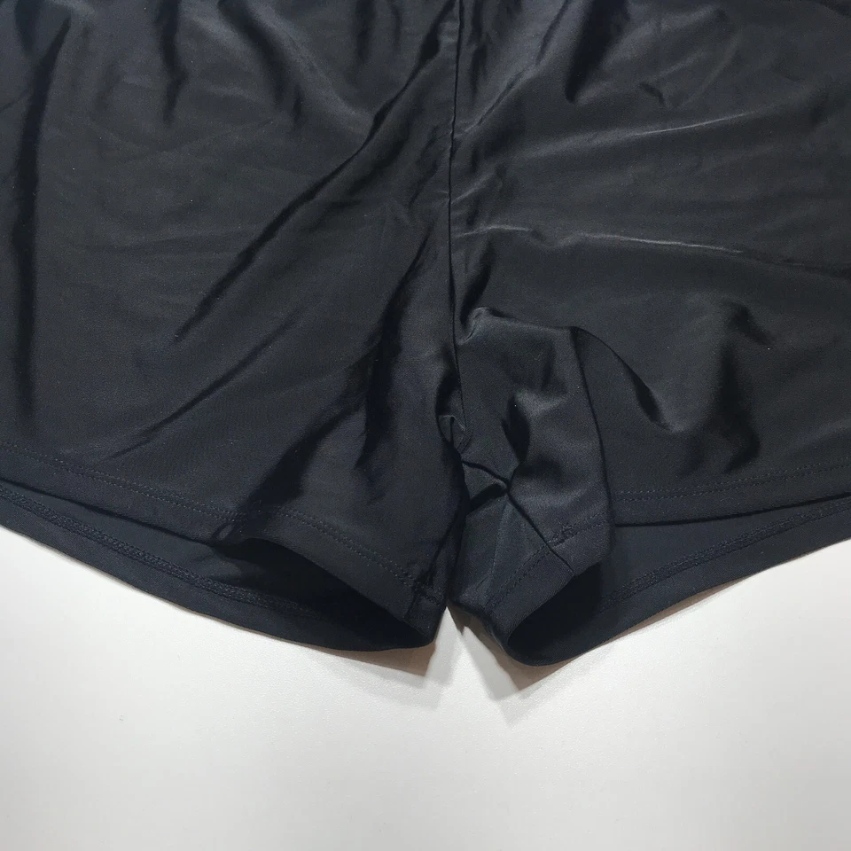 NUEVO Pantalones Cortos de Baño Negros Sólidos para Niño Pantalones de Poli Spandex Secado Rápido para Mujer Medianos Foto 4 de 4