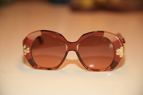 CHLOE Gold Patchwork Oversized Venus CE743S Blonde Havana Sunglasses Italy NEW - Picture 6 of 24