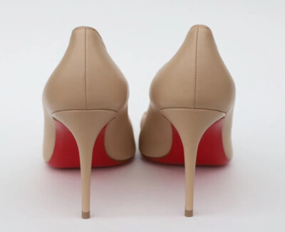 Christian Louboutin Kate 100mm Leather Pumps Size 39.5/9.5 in Nude