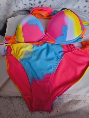 WOMENS  BIKINI SET  32 B   TOP BOTTOMS 10 NEW MATALAN SET