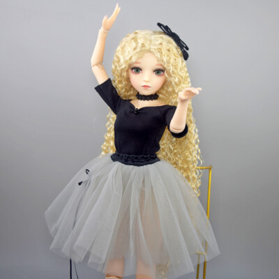1/3 BJD Doll Toy 24 inch Large Girl Doll w/Blonde Curly Wigs