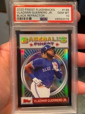 PSA 10 POP 3 FINEST BLACK REFRACTOR VLADMIR GUERRERO 2020 FLASHBACKS AWESOME 