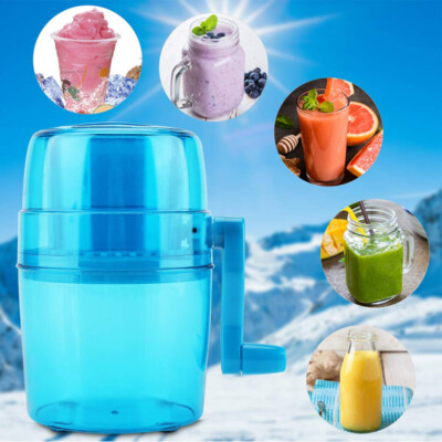 Home Handheld Manual Ice Crushing Shaver Machine Snow Cone Maker Cold Drink 1.1L