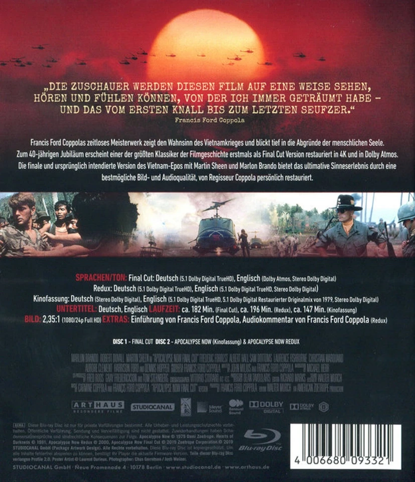 Apocalypse Now (Final Cut / Redux)(1979)[Blu-ray/Neu/OVP] Francis Ford Coppola - Bild 2 von 4