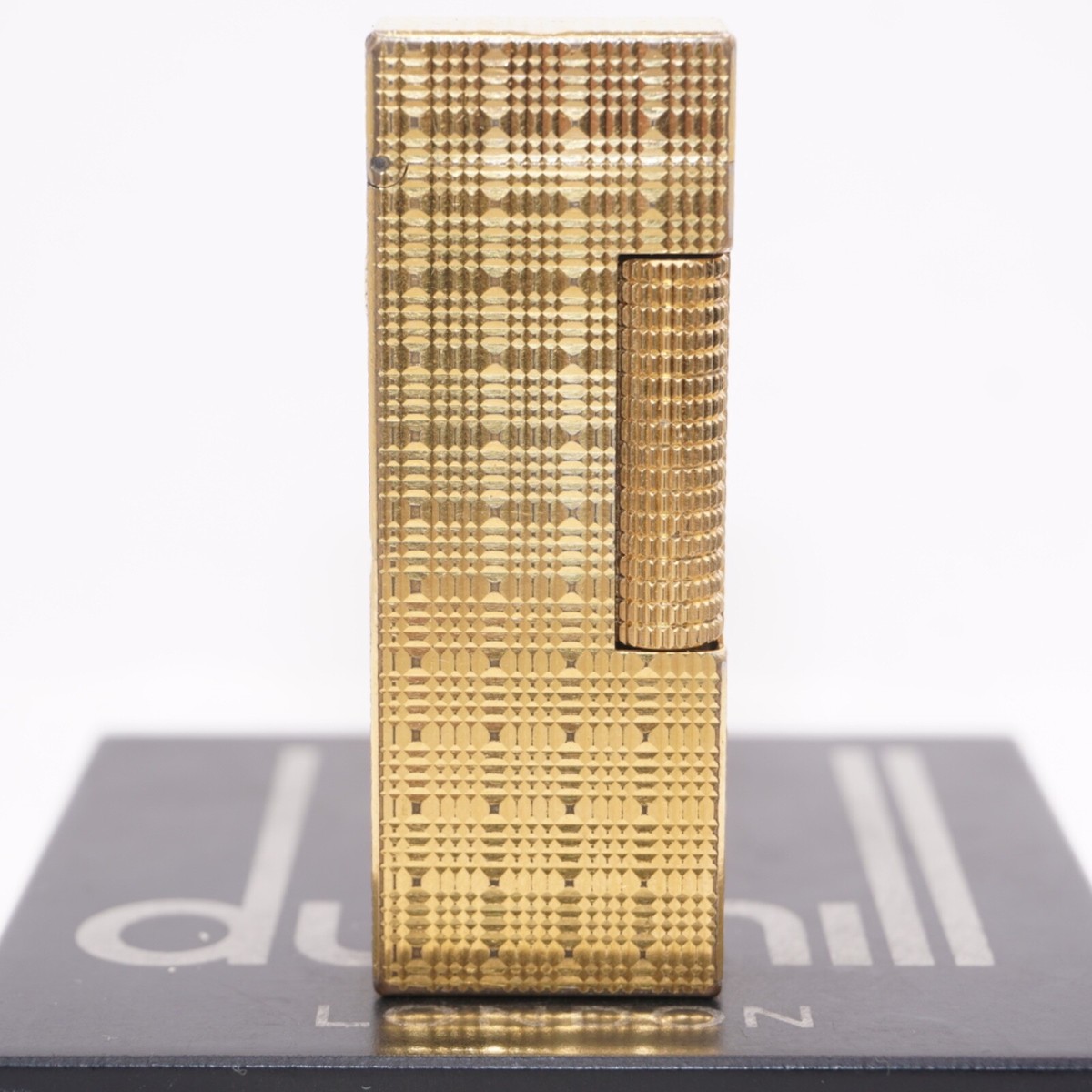 Dunhill Lighter Gold Tartan Pattern-Ultrasonically