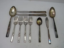 10 VTG Oneida Community Flatware Misc. Lot Silverplate Morning Star Tarnished