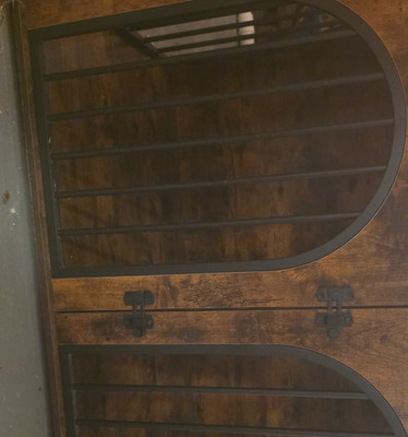 Hzuaneri Drahtkäfig für große Hunde aus Holz und Stahl, 100 cm, Doppelbox