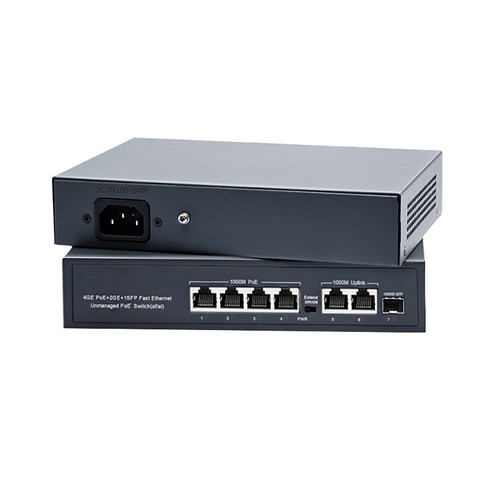 Gigabit 4+2 Port POE Power Switch IEEE802.3af/at AC100-240V Network Device Part - Afbeelding 5 van 17