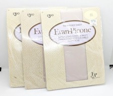 Evan-Picone Satiny Light Nude Cotton Shield Sandalfoot Long Opal Panty Hose